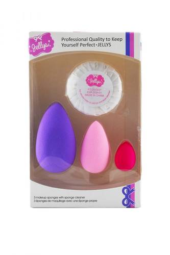 jellys 3-piece makeup sponge set with soap