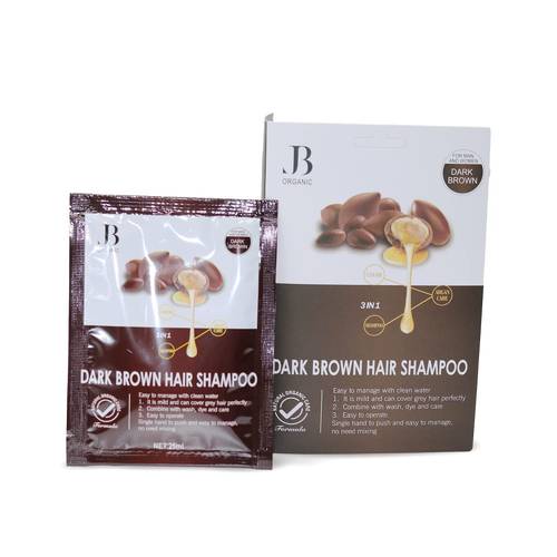 JB3 in 1 Argan Oil Hair Color Shampoo 25 ml-Dark Brown