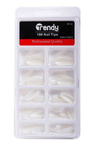 Trendy Artificial Nails Set 100 Piece White-TR15