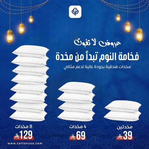 بكج مخدات فندقية فاخرة - 1000 غرام
