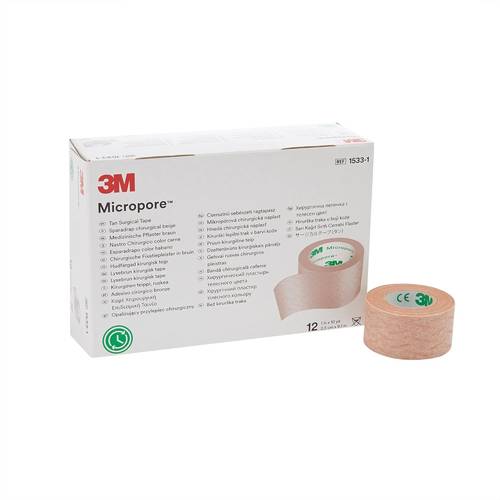MICROPORE SURGICAL PLASTER BROWN 2.5CM 1533-1