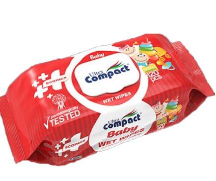 Ultra Compact Ecopack Baby Wet Wipes (120 Wipes)