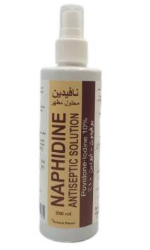 NAPHIDINE Antiseptic Solution Povidone Iodine 10% 250 ml Spray
