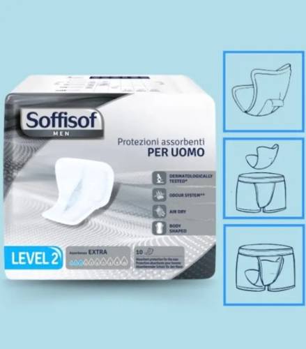 Absorbent pads for men for incontinence, 10 pieces, Level 2