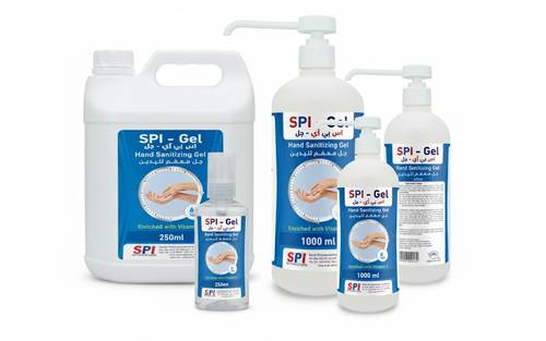 Hand Sanitizer Gel SPI (5Ltr, 1Ltr, 500ml, 75ml, 50ml)