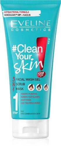 Eveline Clear Skin Cleanser + Scrub + Mask for Oily and Combination Skin 200ml
