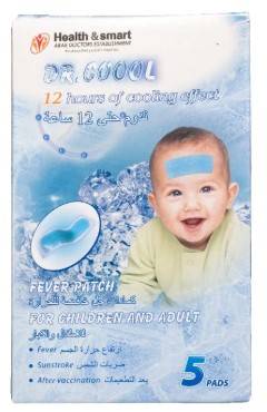 Dr Cool, Fever Patch, Cooling fever relief patch for children and adults 5Pcs