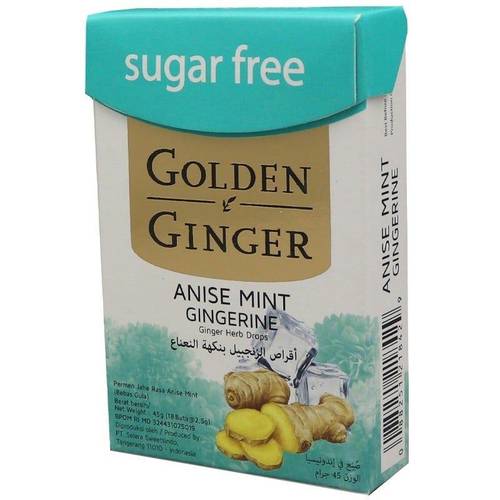 GOLDEN GINGER SUGAR FREE WITH ANISE MINT 45G 8429