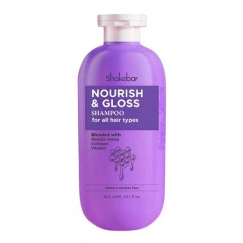 SHAKEBAR NOURISH AND GLOSS SHAMPOO FOR ALL HAIR TYPES 300ML 6284