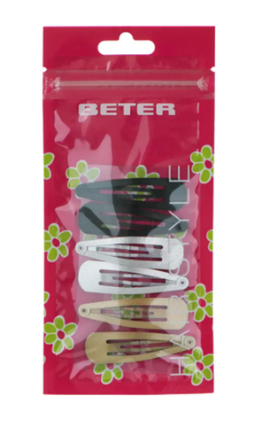 Beter - Ranita Metallic Hair Clips 5cm 6 Units (Model 19037 / 0378)
