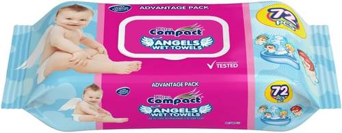 Ultra Compact Angels Baby Wet Wipes (120 Wipes)
