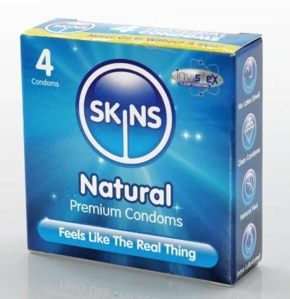SKINS NATURAL 4 CONDOMS