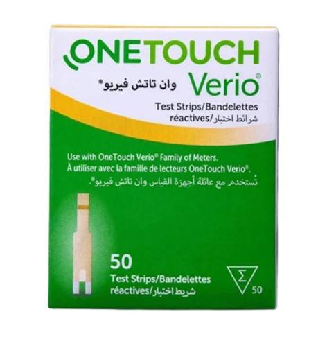 One Touch Verio blood glucose Test Strips Box of 50
