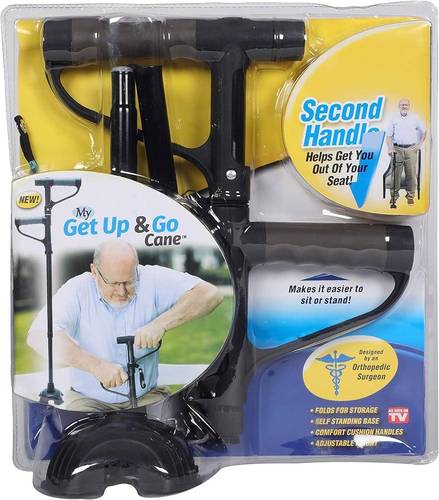 My Get Up & Go Cane - The Convenient Foldable Two-Handle Walking Cane for and Mobility GT2304