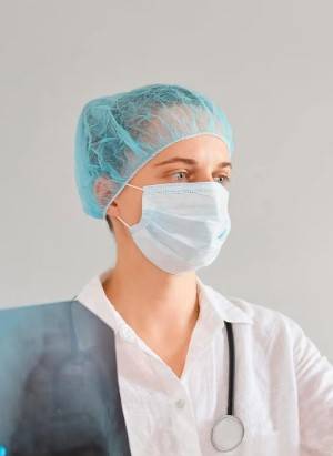  Disposable Caps, Elastic Hair Net Box/100 Pcs