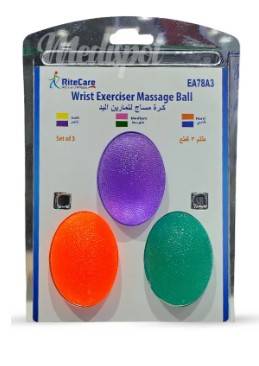 RiteCare Wrist Exerciser Massage Ball Set (3 Pcs) EA78A3