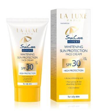 لا لوكس كريم واقي الشمس ومبيض للبشرة الدهنية والمختلطة SPF 30 بحجم 50 مل