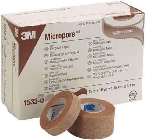 MICROPORE SURGICAL PLASTER BROWN 1.25CM 1533-0