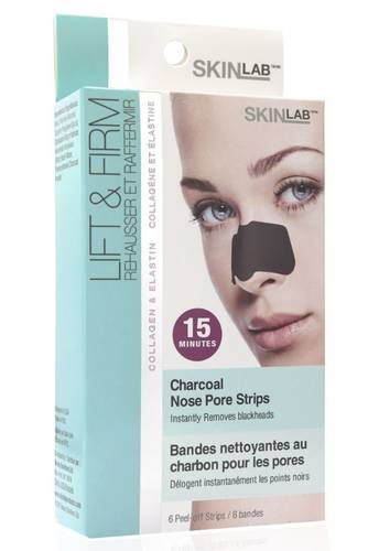 SKINLAB LIFT AND FIRM CHARCOAL NOSE PORE STRIPS CLEASING 6 PEEL 7179