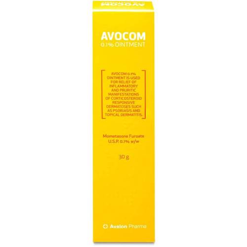 Avocom 0.1% Topical Ointment for Skin Inflammations & Allergy Relief - 30g