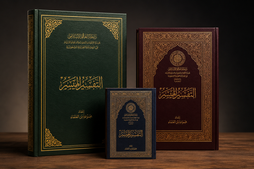 مصحف المدينة -التفسير الميسر مقاس الثمن غلاف مجلد مقاس 11سم×15سم
