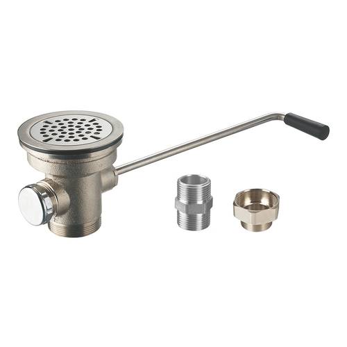 WV-3170 Twist Lever Waste Drain Overflow Outlet Brass for Sink Drain Valve for Commercial Kitchen