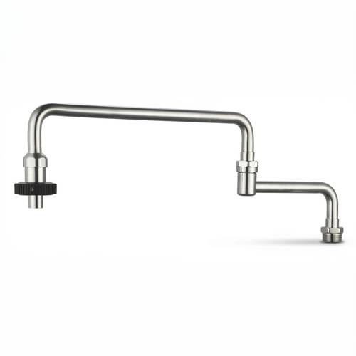 Double-Joint Faucet Nozzle for Deck & Wall Mounted Faucets – Stainless Steel Swing Spout with Adjustable Dual Joint for Commercial Kitchen Sink Faucet (24inch)