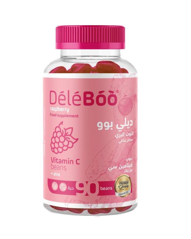 ديلي بوو، مكمل غذائي، حبوب فيتامين سي مع زنك، نكهة التوت البري - 90 قطعة