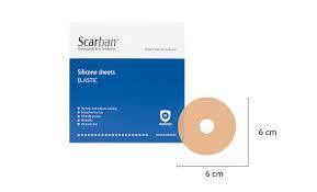 2 Scarban Elastic Silicone sheet AEREOLA CIRCLE  with scarban cleaning soap 50 ml