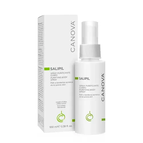 كانوفا سالیبیل سبراي للجسم یُنظف ویقشر البشرة المعرضة لحب الشباب100 مل canova salipil purifying body spray 100ml spray