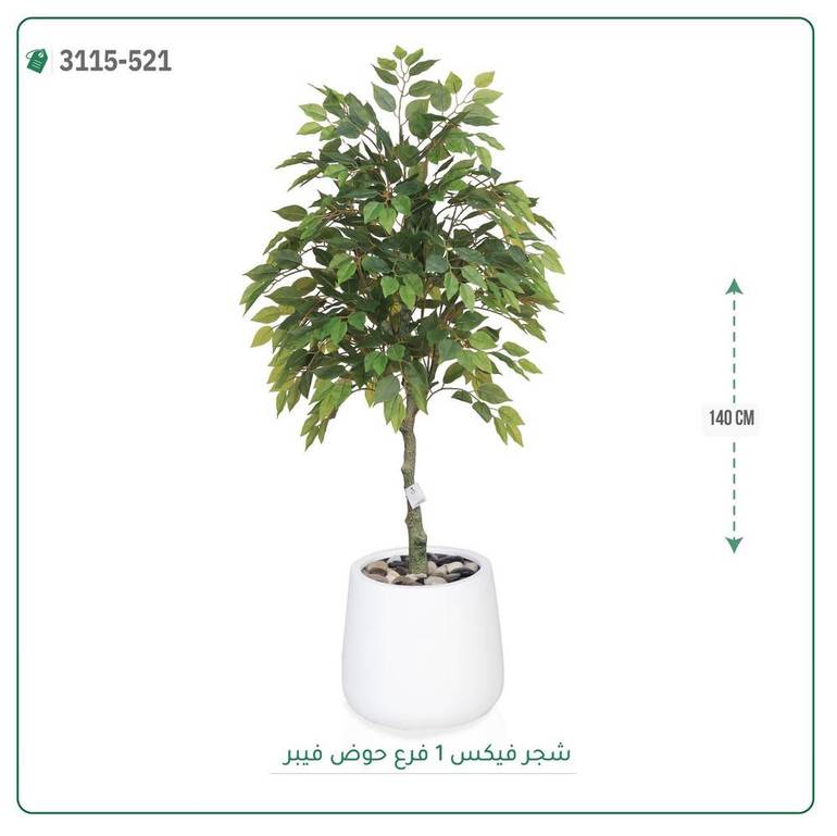 شجر فيكس صناعية ( ارتفاع 140 سم ) حوض فيبر