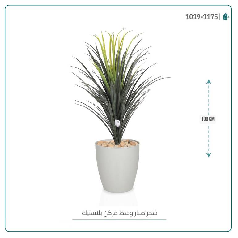 شجرة صبار اصطناعى بمركن بلاستيك اسطوانى