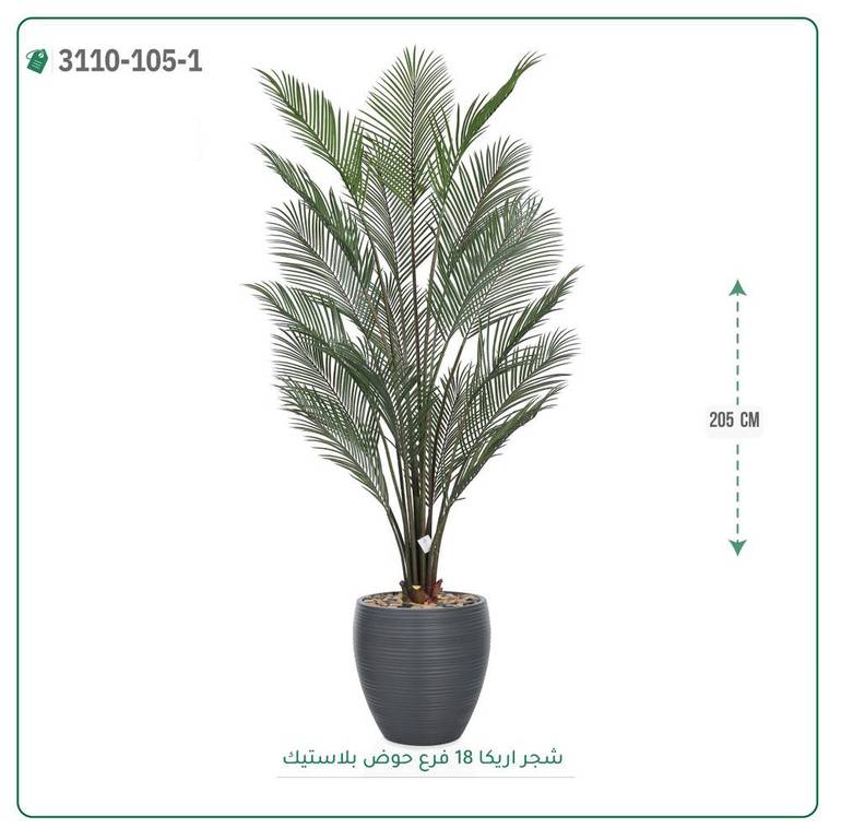 شجر اريكا صناعية ( ارتفاع 205 سم ) حوض بلاستيك