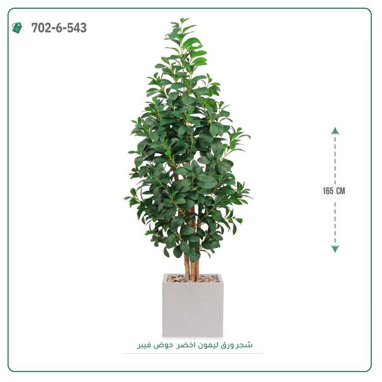 شجر ليمون صناعية ( ارتفاع 160 سم ) حوض فيبر