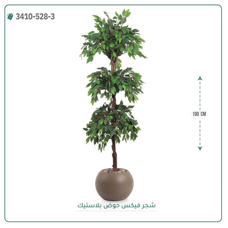 شجر فيكس صناعية ( ارتفاع 190 سم ) حوض بلاستك