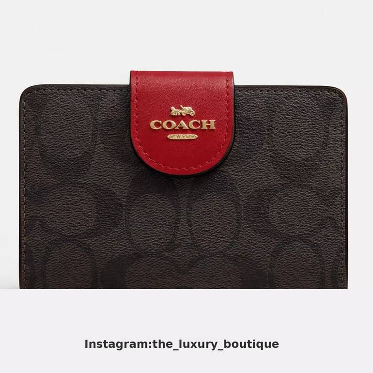 Medium Corner Zip Wallet In Signature red cap