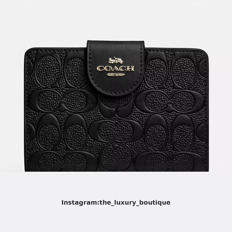 Medium Corner Zip Wallet In Signature in black