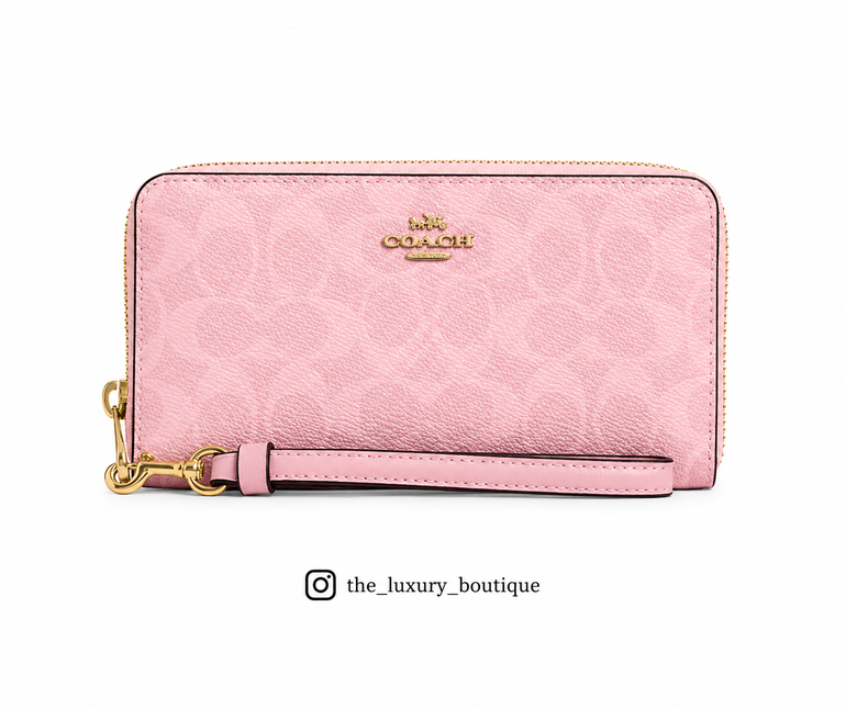 LONG ZIP AROUND WALLET IN powder pink