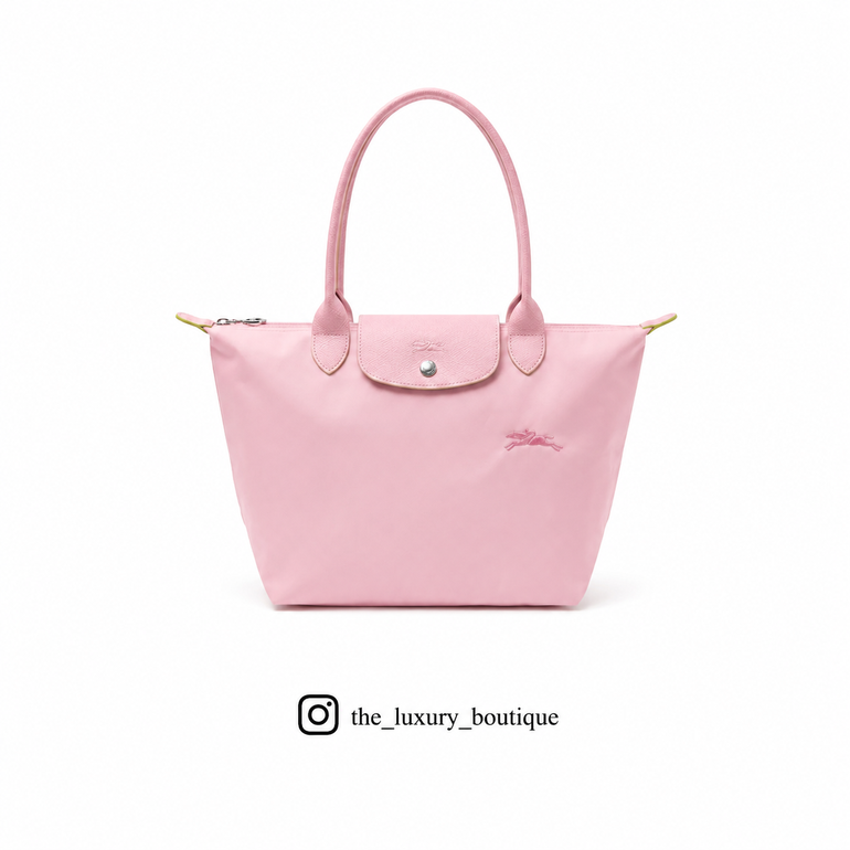 Longchamp green line large size in baby pink