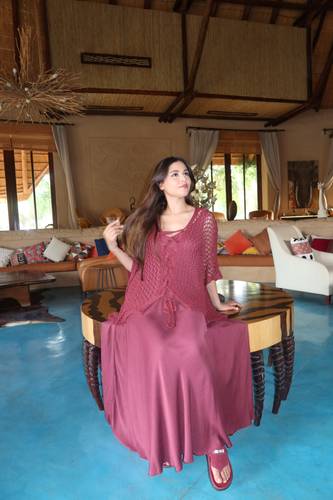X Dress - Burgundy