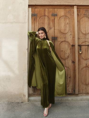 Velvet jumpsuit- Green