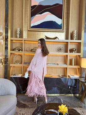 Summer Fringe Skirt Set - Pink