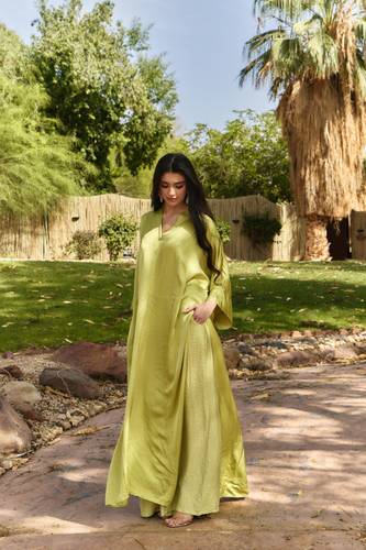 Silky Side Slit Set - Green