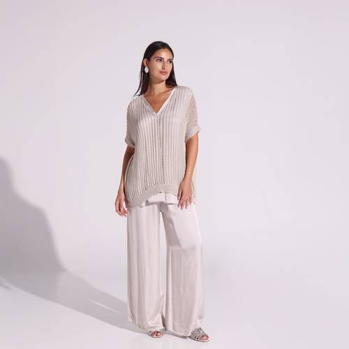 V-Neck Knit Over Set