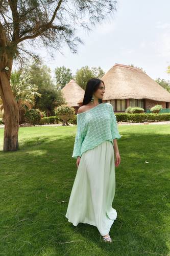 Silky Flowy Skirt Set - Tiffany