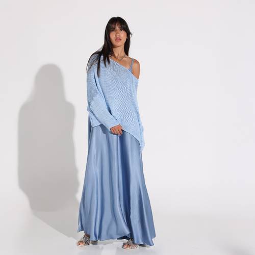 The Silky Overlay Dress - Light Blue