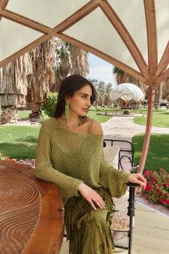 Summer Fringe Skirt Set - Green