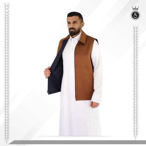 سديريه وجهين موديل ياقة أشقر وكحلي 