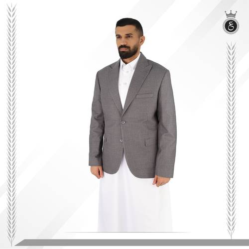 جاكيت رصاصي مقلم