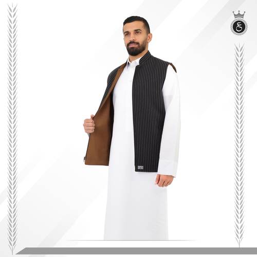 سديريه وجهين موديل مقلم أسود وأشقر